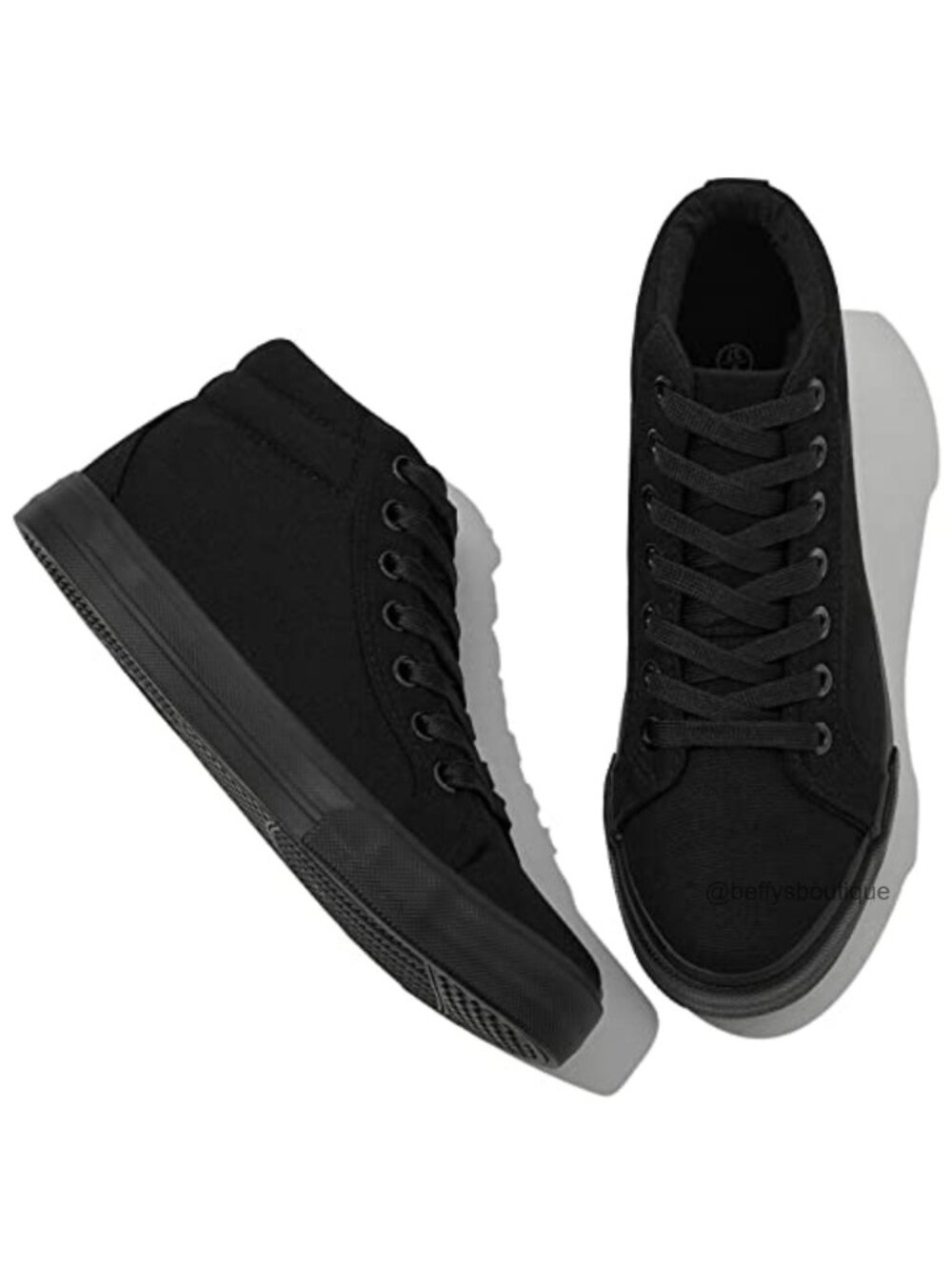 Women's Canvas High Top Sneakers Lace Up Walking Comfortable Breathable